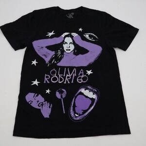 Olivia Rodrigo Graphic T-Shirt Womens Small Black Purple Music Fan Concert Tee